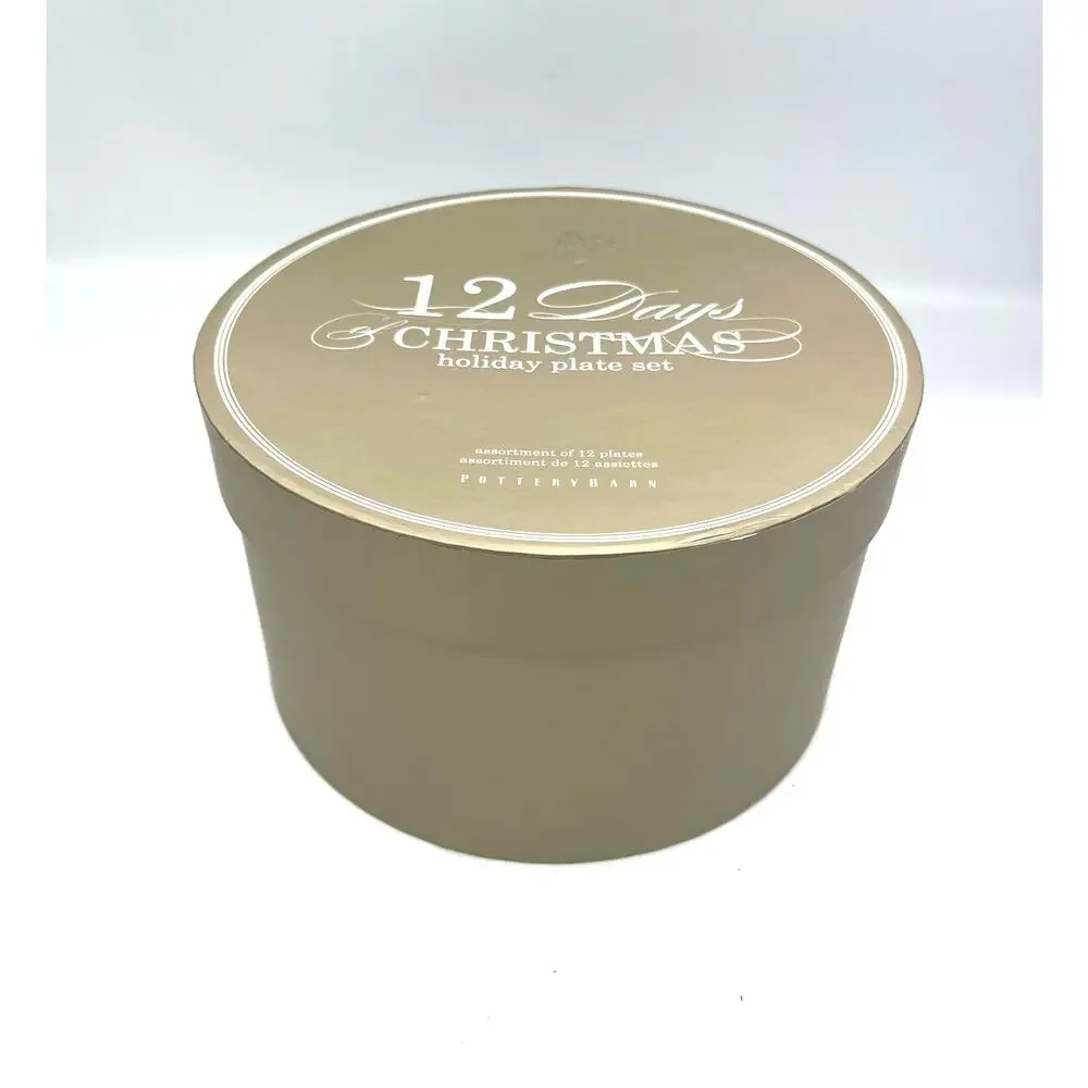 Pottery Barn 12 Days of Christmas Holiday Plate Set in Box 12 Plates 7.25